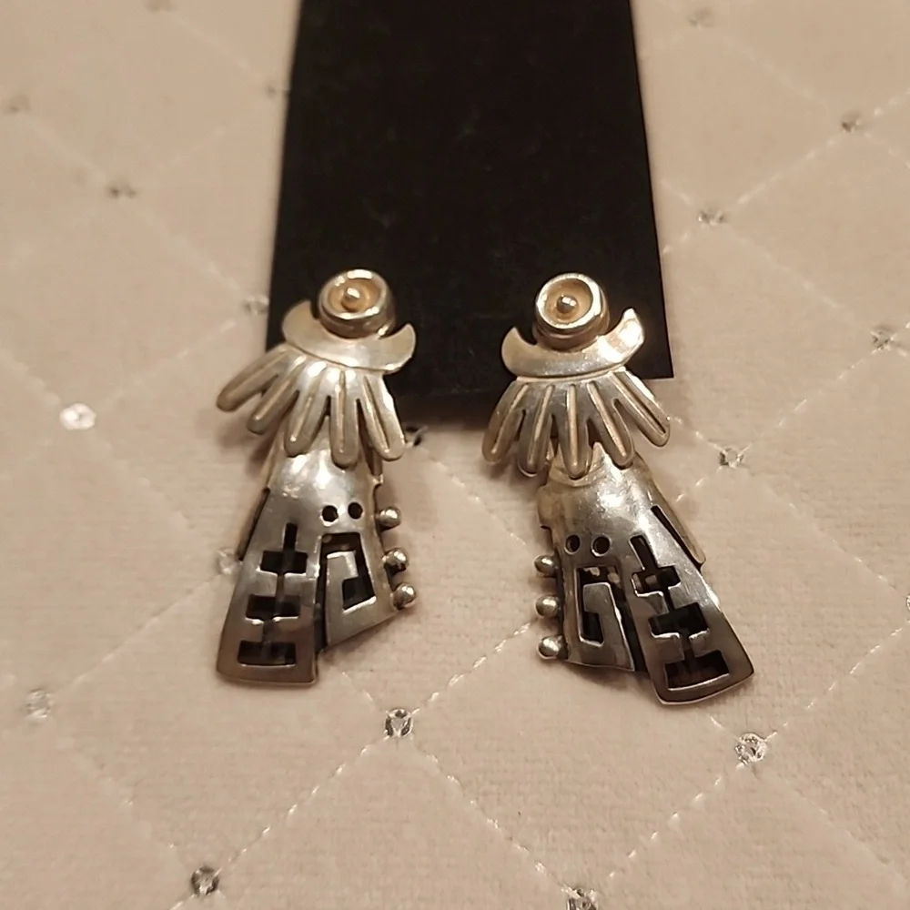 Vintage 1950s signed Taxco VOO earrings - Rare Find!! - Picture 2 of 7